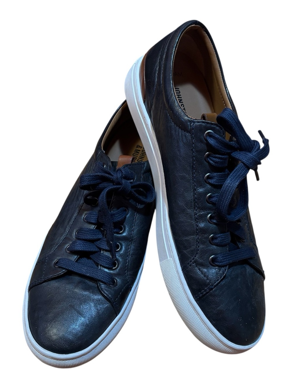 Johnston & Murphy Street Sneakers, Black Leather Low-Top, Shoes, Men’s 10.5